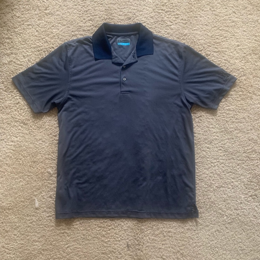 Mens PGA Tour Golf Polo Shirt - Large - Blue